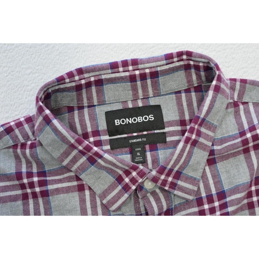 Bonobos Dress Shirt Standard Fit Plaid Casual Button Up‎ Mens Size XL